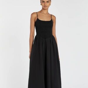 DISSH Milano Black Cotton Midi Dress